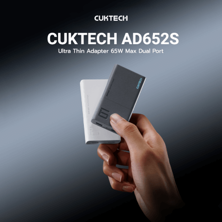 หัวชาร์จเร็ว CUKTECH GAN3 AD652S 65W USB-C 2 พอร์ต สีขาว (รองรับ PD3.0 ,PPS,QCU)_1